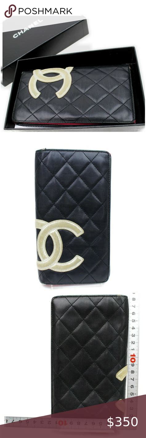 chanel black wallet with white logo|authentic chanel black wallet.